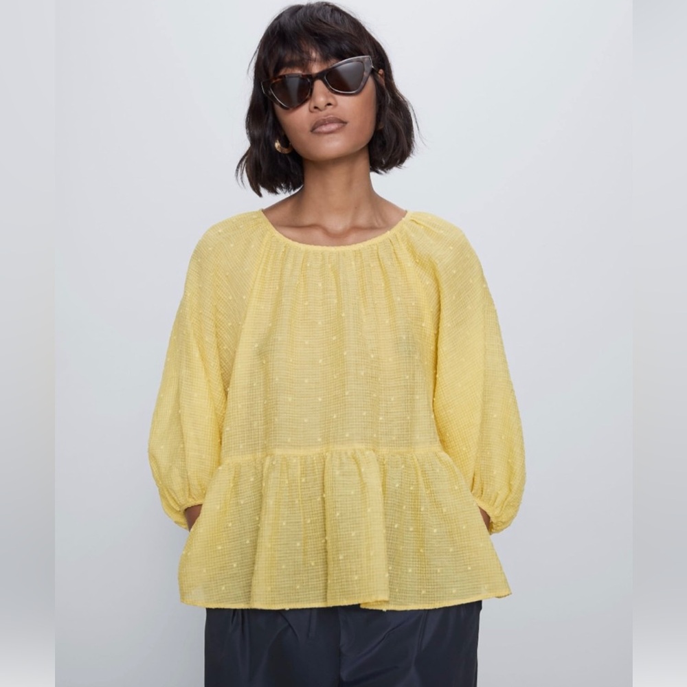 Zara Swiss Dot Blouse